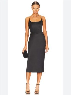 Bardot Black Midi Slip Dress